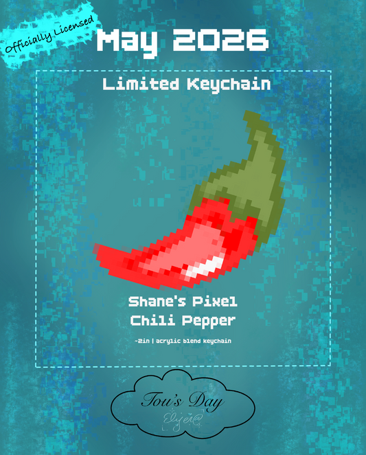 Shane's Pixel Chili Pepper Keychain